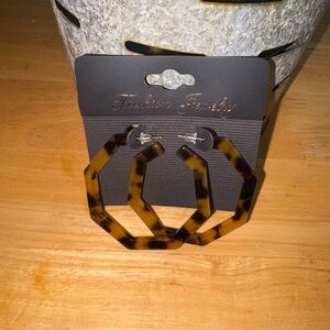 Tortoise Shell Hoop Earrings